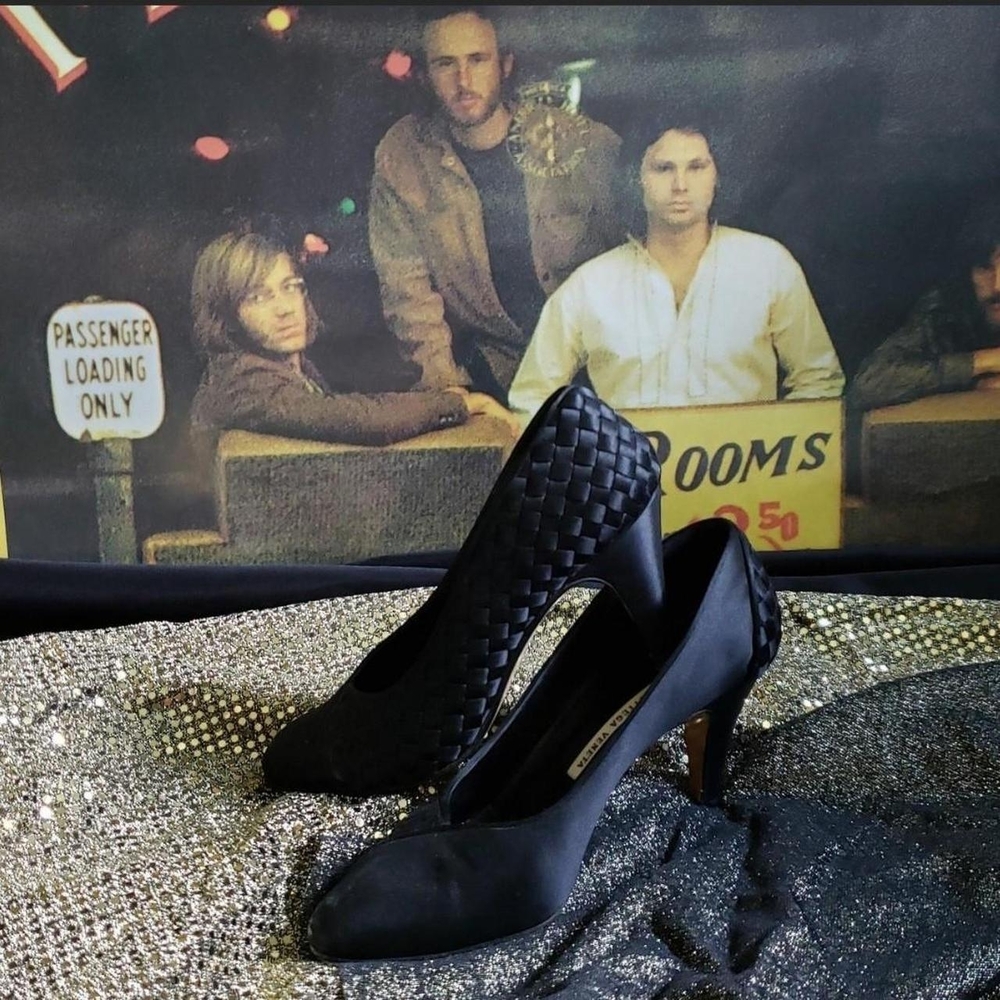 Bottega Veneta Black Woven Heels